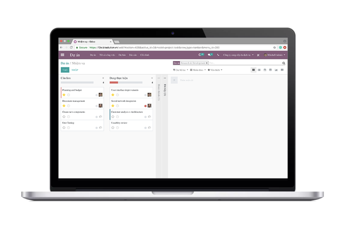 Phần mềm quản lý dự án Odoo ERPViet